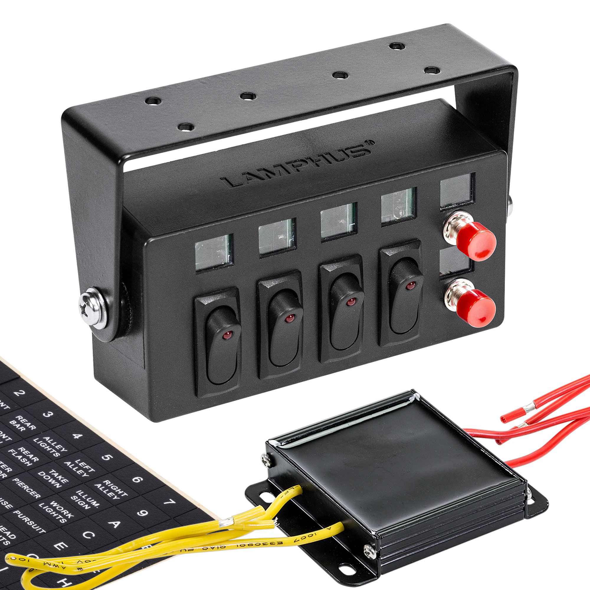 Switch Box w/ 4 ON/OFF Rocker Switches and 2 Momentary Switches