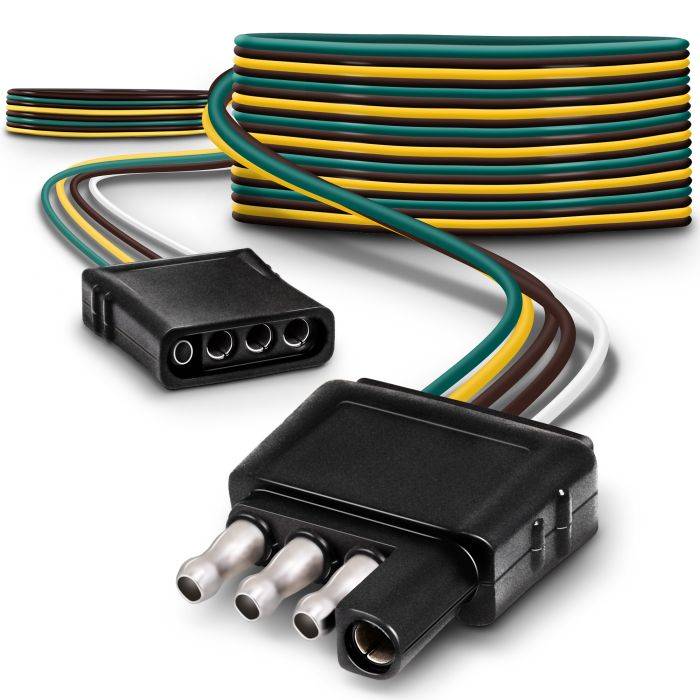 XMSJSIY 4 Pin Trailer Wiring Harness Kit 4 Way Flat Trailer Harness