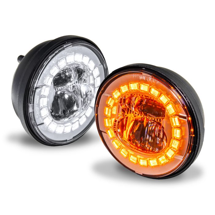 4.5-Inch Crystal HALO DRL LED Fog Light Kit for Harley Davidson