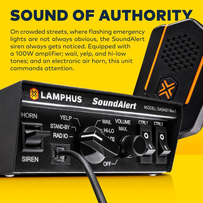 SoundAlert SASN01 Rev.1 S 100W Siren + SASP05 100W 118-124dB
