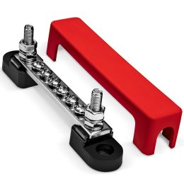 4-Inch 6-Way Power Distribution Block - Red