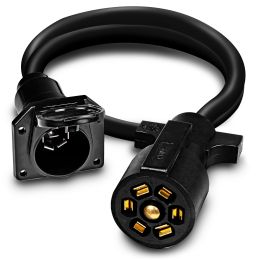 3ft 10-14 AWG 7-Way Trailer Plug Extension Cable