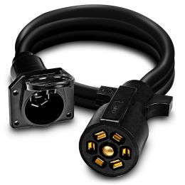8ft 10-14 AWG 7-Way Trailer Plug Extension Cable