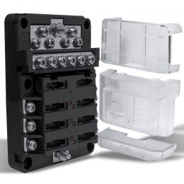 6-Way 100A Modular Fuse Box w/ 12-Way Ground Terminal Block - PWR0031 + PWR0032