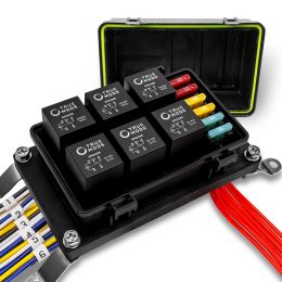 IP65 Waterproof Pre-Wired Fuse Relay Box Combo Kit - Fuses and Relays Included