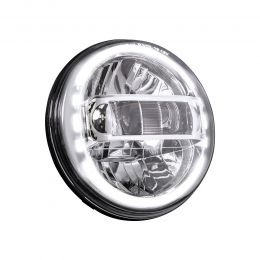7-Inch Crystal HALO LED Headlight for Harley Davidson - Chrome - DOT FMVSS 108 Approved