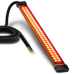 8-Inch Amber + Red LED Motorcycle Sequntial Turn Signal Brake Tail Light Strip