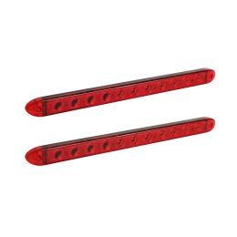 2pc 16-Inch 11-LED Trailer Identification Tail Light Bar - Red