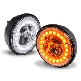 4.5-Inch Crystal HALO DRL LED Fog Light Kit for Harley Davidson - Chrome