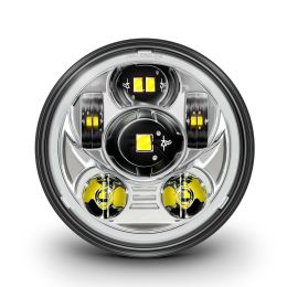 5.75-Inch (5 3/4) LED Headlight for Harley Davidson Motorcycle - Chrome