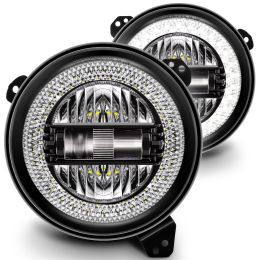 9-Inch Crystal HALO LED Headlight for Jeep Wrangler JL Gladiator JT 2018+ - DOT FMVSS 108 Approved
