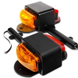 7-Inch Amber + Red LED Trailer Fender Light Set - DOT FMVSS-108; SAE P2