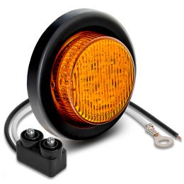 2-Inch Round Grommet-Mount Amber 10 LED Marker Light - DOT FMVSS 108 - SAE P2
