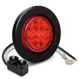 2.5-Inch Round Grommet-Mount Red 13 LED Marker Light - DOT FMVSS 108 - SAE P2