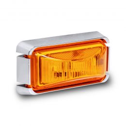 2.5-Inch Surface-Mount Amber 3 LED Marker Light w/ Chrome Bezel - DOT FMVSS 108 - SAE P2PC