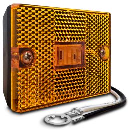 3x2-Inch Stud-Mount Amber LED Marker Light - DOT FMCSS 108 - SAE AP2