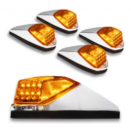 Amber 17-LED Cab Marker Light Kit for Semi Trucks - DOT FMVSS 108; SAE P2PC