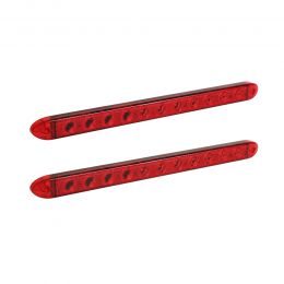 2pc 16-Inch 11-LED Trailer Identification Tail Light Bar - Red