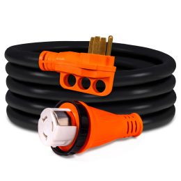 NEMA 14-50P/SS2-50R 125/250V 50A RV Power Extension Cord w/ Twist Lock