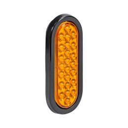 6-Inch Oval Grommet-Mount Amber 24 LED Tail Light - DOT FMVSS-248; SAE I6P