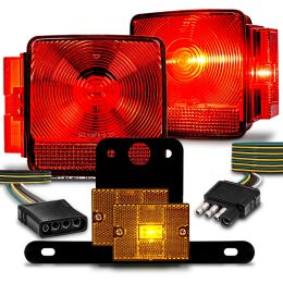 TBL1653 Combination Tail Light Kit + SIL3001-AM-X2 Amber Clearance Marker Lights