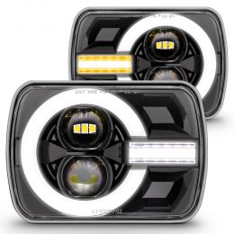 HDL1513 5x7 H6054 LED Headlights w/ DRL & Turn Signals