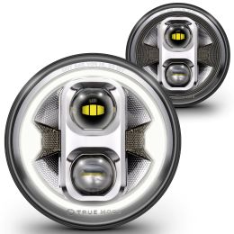 7-Inch H6024 HALO LED Headlight w/ Turn Signals - DOT FMVSS 571.108 Approved - Chrome