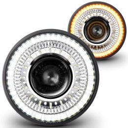 7-Inch H6024 LED Headlight w/ Turn Signals - DOT Approved Z Cutoff Line - Chrome