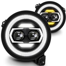 9-Inch HALO LED Headlight w/ Turn Signals for Jeep Wrangler JL Gladiator JT 2018+ - DOT Approved