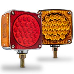 Single-Stud LED Pedestal Fender Light Set for 80-Inch Wide Semi-Trucks - DOT FMVSS-108; SAE S2T2I6P