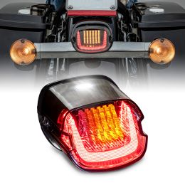 TBL0394 LED Brake Tail Light w/ F1-Blinker and Sequential Turn Signals for Harley Davidson - DOT FMVSS 108