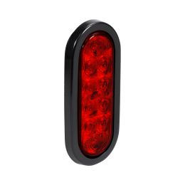 6-Inch Oval Grommet-Mount Red 10 LED Tail Light - DOT FMVSS-108; SAE S2T2I6