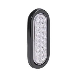 6-Inch Oval Grommet-Mount White 24 LED Tail Light - DOT FMVSS-248; SAE (2)R