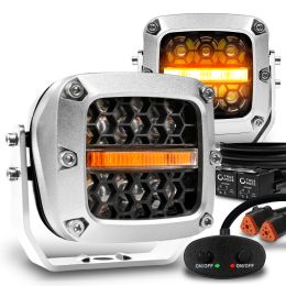 3x3-Inch 60W LED Offroad Work Light Pods - Chrome