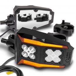 Roll-Bar Mount Amber Sequential Turn Signals Rear Side Mirror Kit w/ 48W LED Off-Road Lights