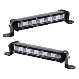 2pc Single-Row 7-Inch 18W LED Light Bar - Flood