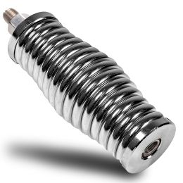Stainless Steel Barrel Spring Mounting Base for 3/8" x 24 Thread CB Radio Antenna - Chrome