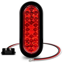 6-Inch Oval Grommet-Mount Red 24 LED Tail Light - DOT FMVSS-248; SAE S2T2I6 (ECO Version)