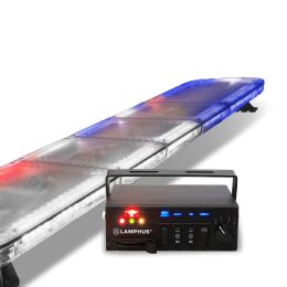 SolarBlast 65-Inch 130W LED Strobe Full-Size Light Bar - Blue / White