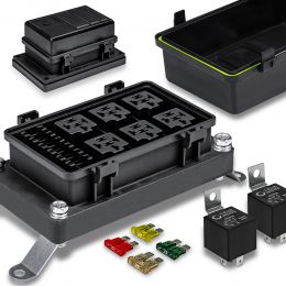 IP65 Waterproof Fuse Relay Box Combo Kit - Fuses and Relays Included
