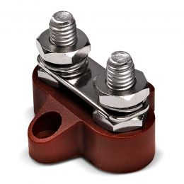 M8 Dual Terminal Stud w/ Removable Connecting Plate - Red