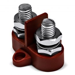 M10 Dual Terminal Stud w/ Removable Isolating Plate - Red
