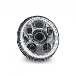 5.75-Inch (5 3/4) HALO DRL LED Headlight for Harley Davidson - Chrome