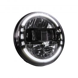 7-Inch Crystal HALO LED Headlight for Harley Davidson - Black - DOT FMVSS 108 Approved