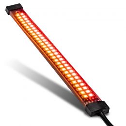 8-Inch Amber + Red LED Motorcycle Sequntial Turn Signal Brake Tail Light Strip