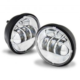 4.5-Inch LED Fog Light Kit for Harley Davidson - Chrome
