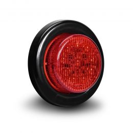 2-Inch Round Grommet-Mount Red 10 LED Marker Light - DOT FMVSS 108 - SAE P2