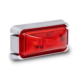2.5-Inch Surface-Mount Red 3 LED Marker Light w/ Chrome Bezel - DOT FMVSS 108 - SAE P2PC