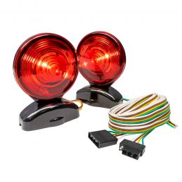 Magnetic-Mount LED Tail Towing Light Kit w/ 20 Ft Wiring - DOT FMVSS 108; SAE STIP - Amber