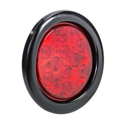 4-Inch Round Grommet-Mount Red 10 LED Tail Light - DOT FMVSS-108; SAE S2T2I6